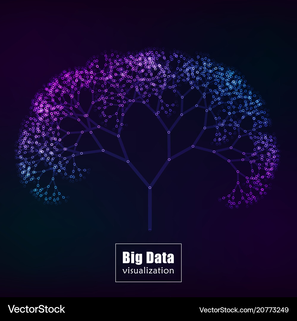 Glowing Data Tree - Abstract Visualization vector image