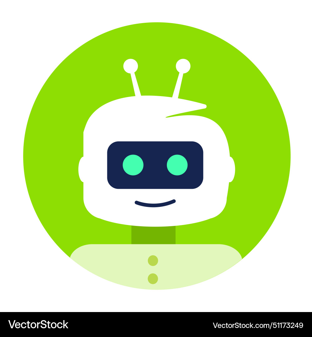 Green robot or chatbot template chat bot icon Green robot or chatbot template chat bot icon vector image