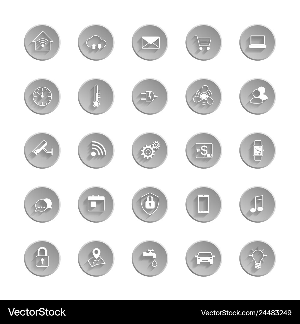 Internet of things web icon set automation system Internet of things web icon set automation system vector image