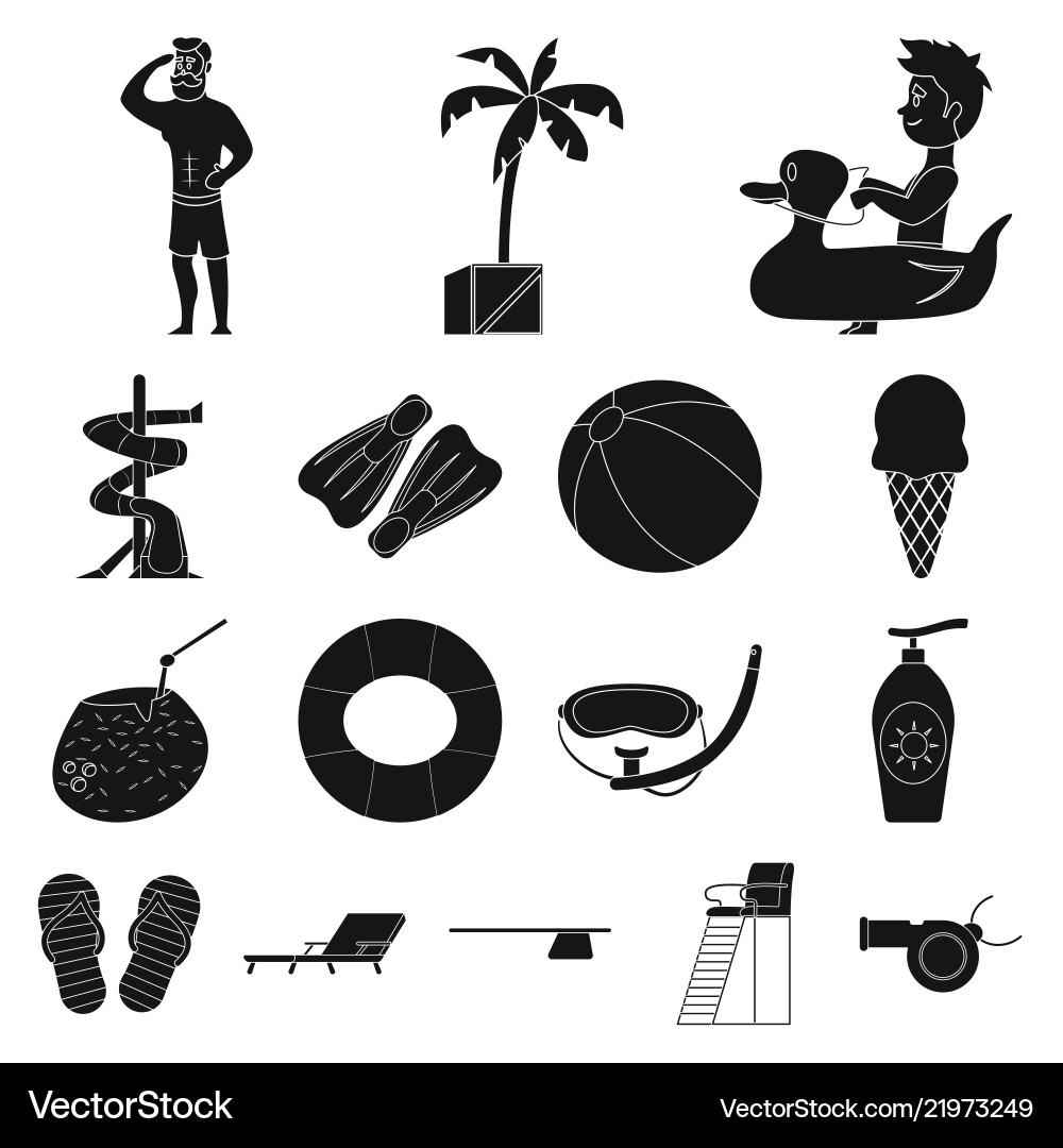 Isolated object of pool and swimming symbol Isolated object of pool and swimming symbol vector image