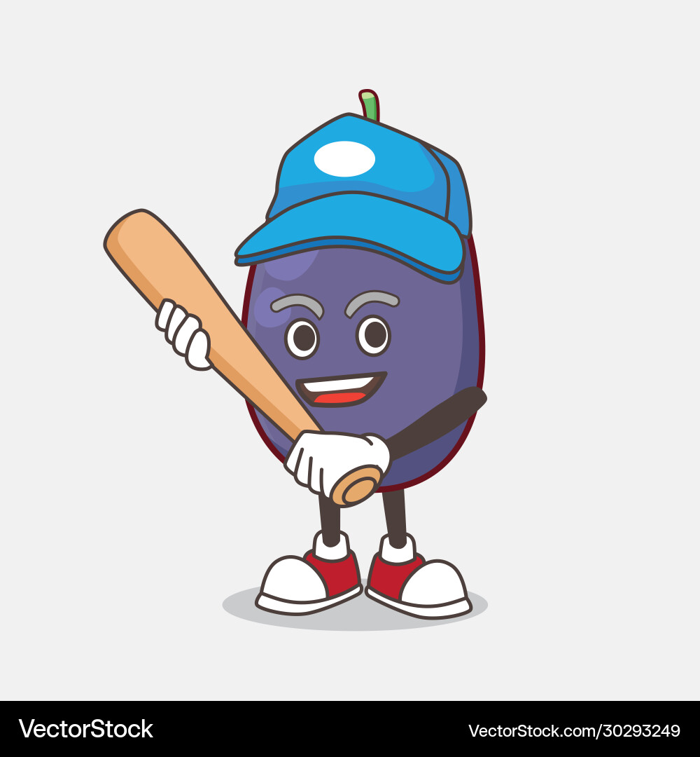 Java plum cartoon mascot character playing Vector Image