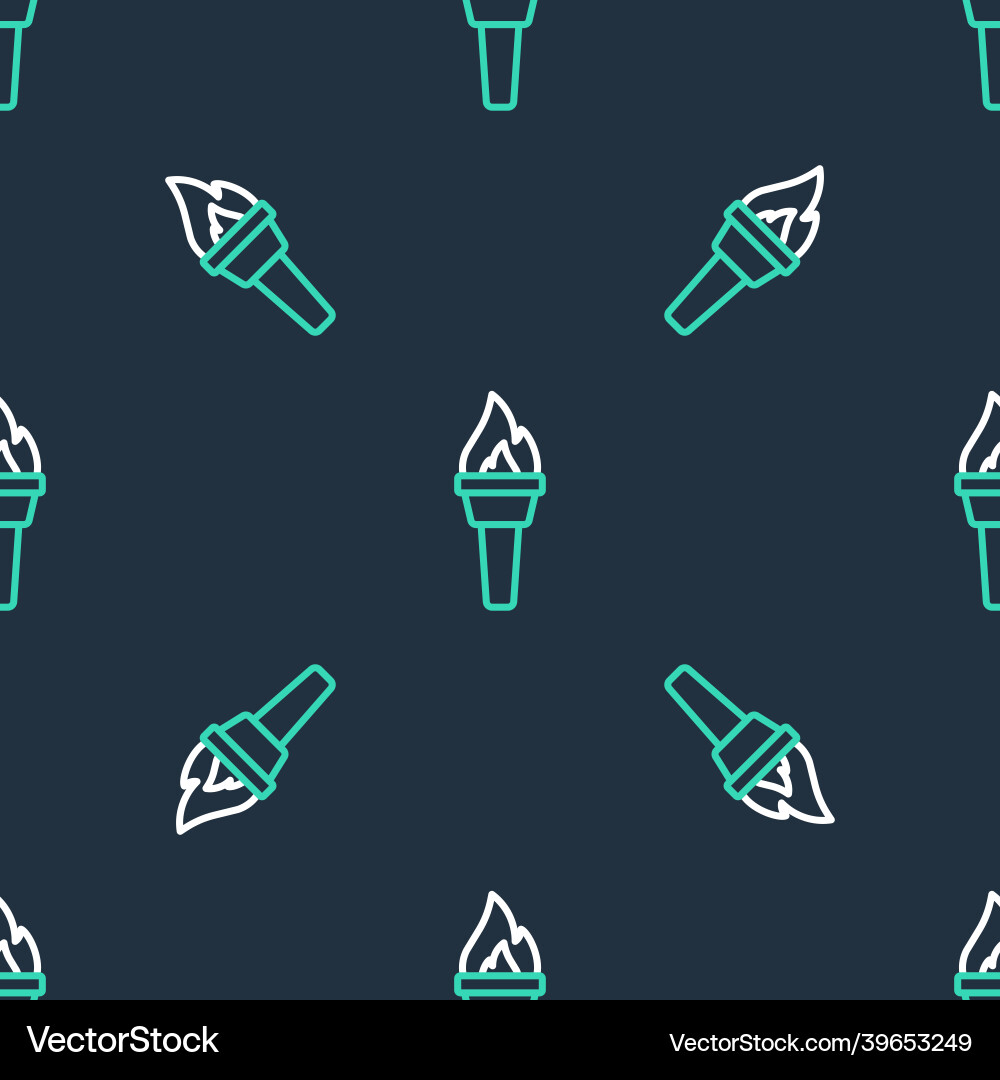 Line torch flame icon isolated seamless pattern Vector Image