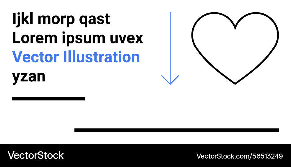 Minimalist design with heart shape arrow text Minimalist design with heart shape arrow text vector image