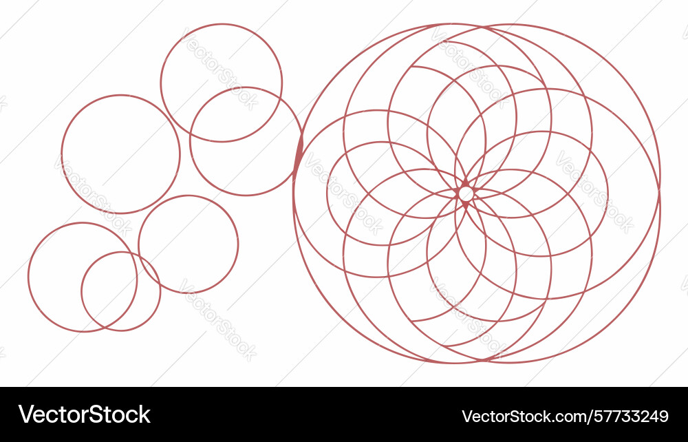 Overlapping geometric circles abstract pattern Vector Image