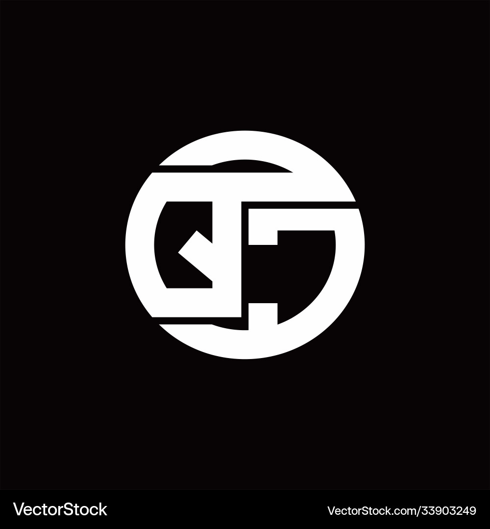 Qc logo monogram with rounded line swipe design Vector Image