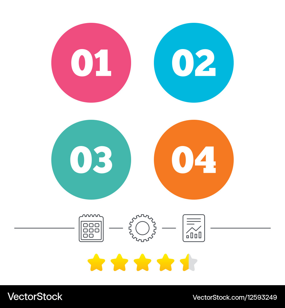 Step one two three icons sequence of options vector image