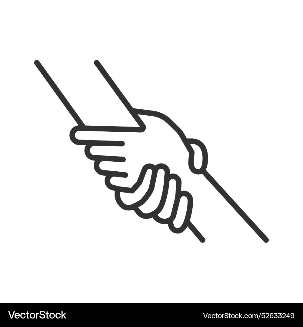 Support hands in line design helping supportive Support hands in line design helping supportive vector image