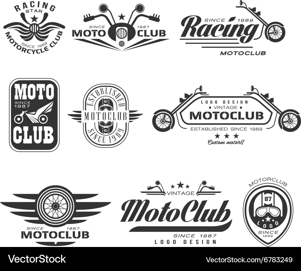 Vintage Motorcycle Badges & Labels Vector Image