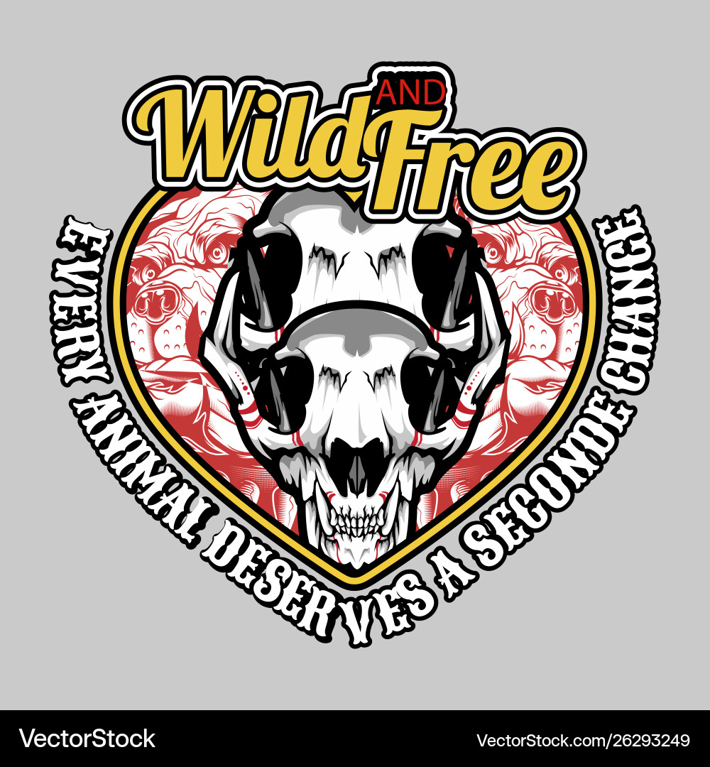 Wildes und kostenloses Totenkopf Slogan Hand-Zeichnungsshirt Wildes und kostenloses Totenkopf Slogan Hand-Zeichnungsshirt vektorbild