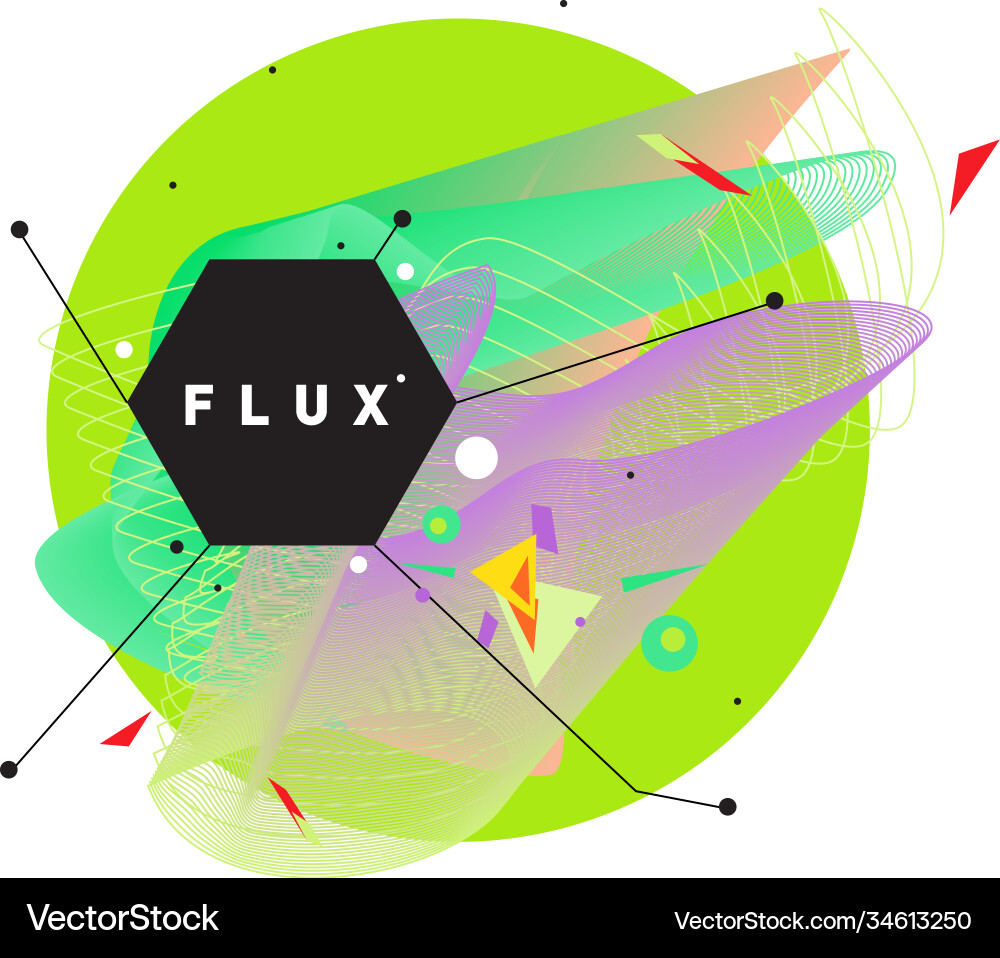 3d colorful wave background dynamic flux effect Vector Image