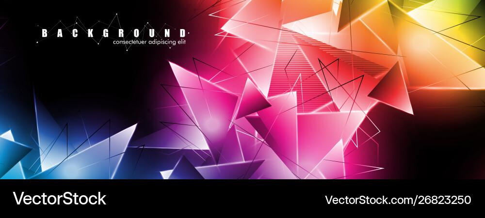 Abstract background with glowing triangles Vector Image