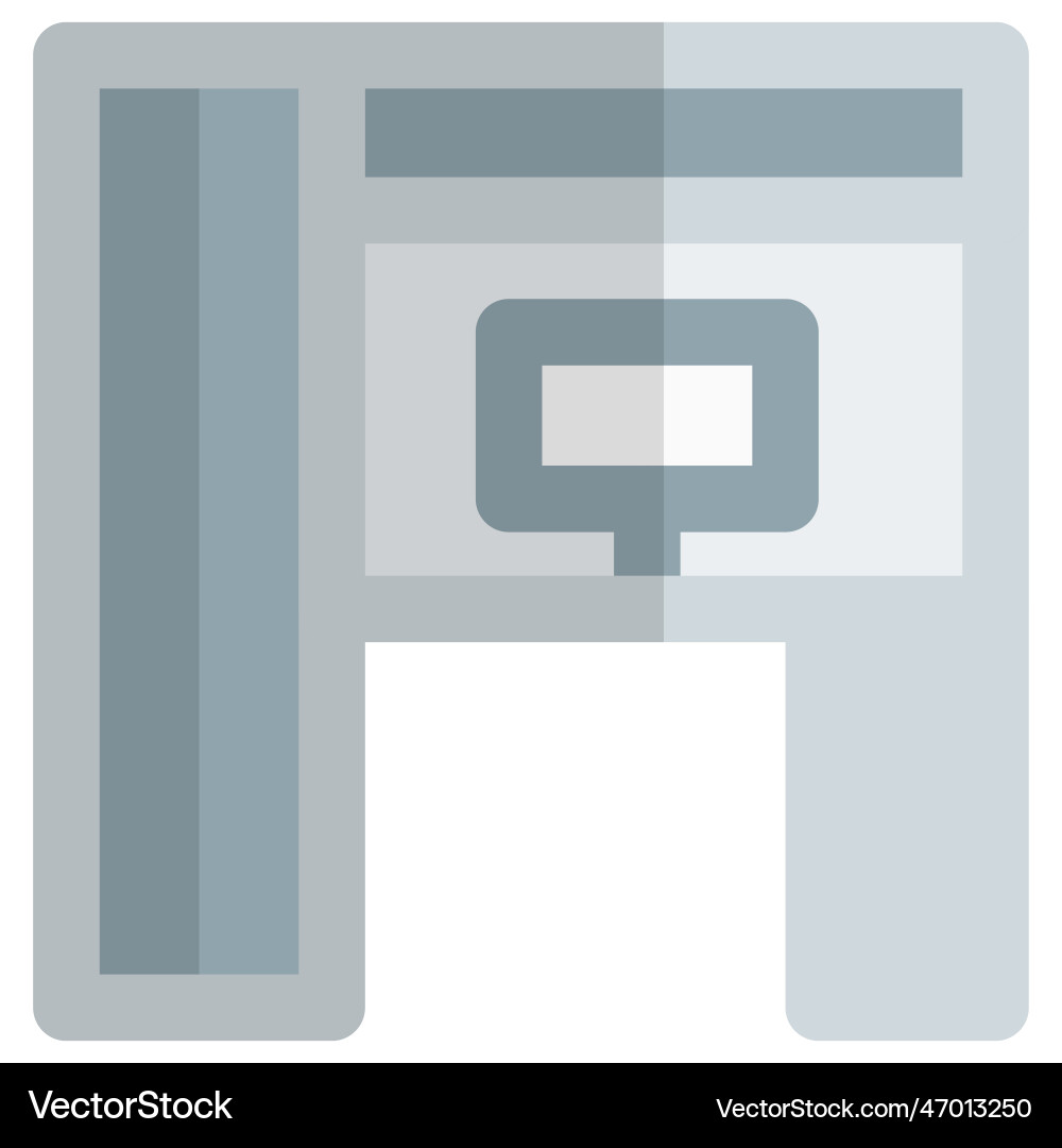 Armoire computer desk setup for working vector image