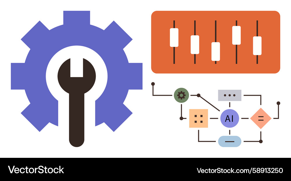 Automation and configuration with ai technology Vector Image