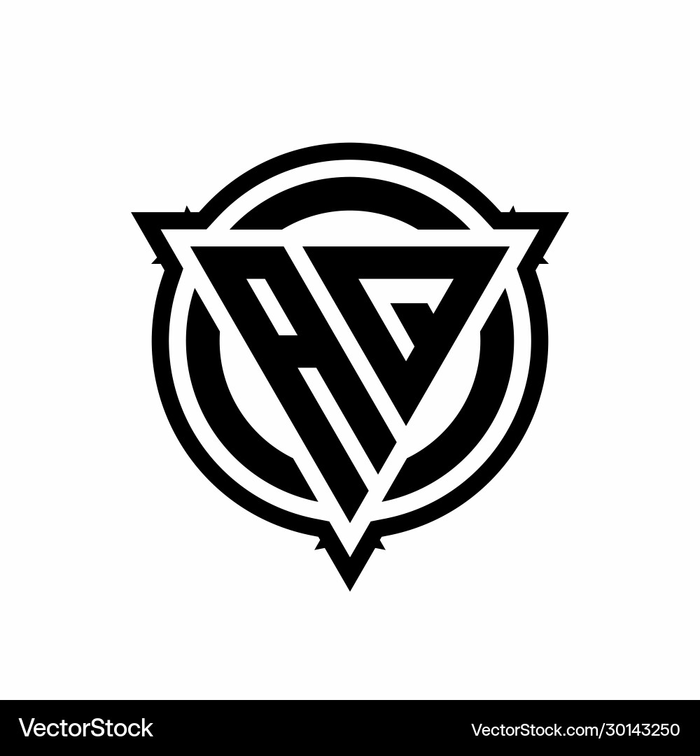 Ax logo with triangle shape and circle Vector Image