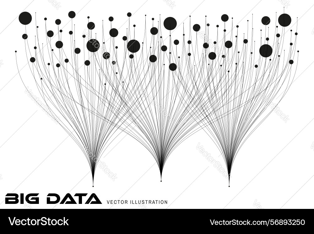 Big data network visualization concept machine vector image
