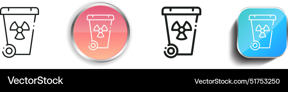 Bin icon thin linear regular and button style Bin icon thin linear regular and button style vector image