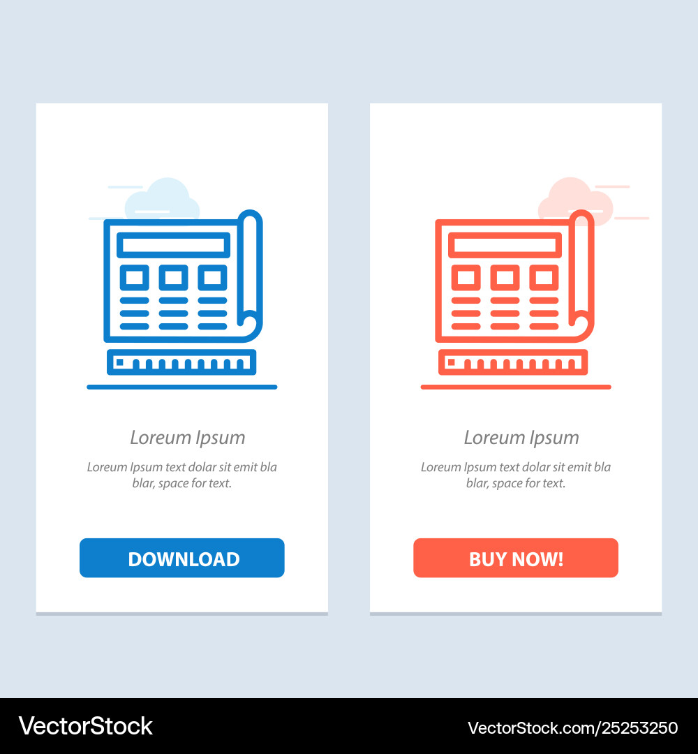 Blueprint blue print website web and red Blueprint blue print website web and red vector image