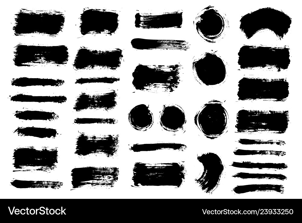 Brush strokes set painted isolated objects Brush strokes set painted isolated objects vector image