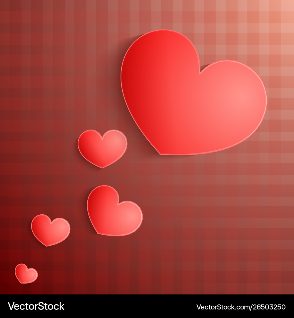 Card with red heart and pattern Vector Image