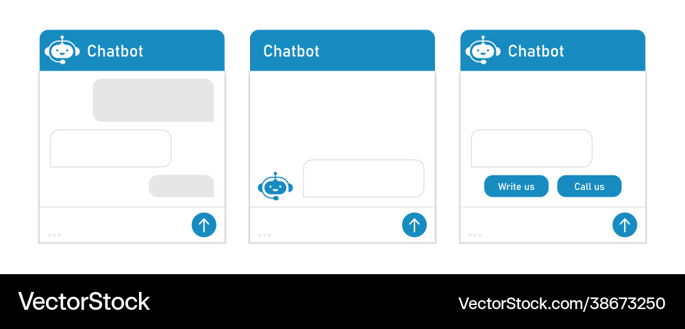Chatbot and dialogue window mobile helper Chatbot and dialogue window mobile helper vector image