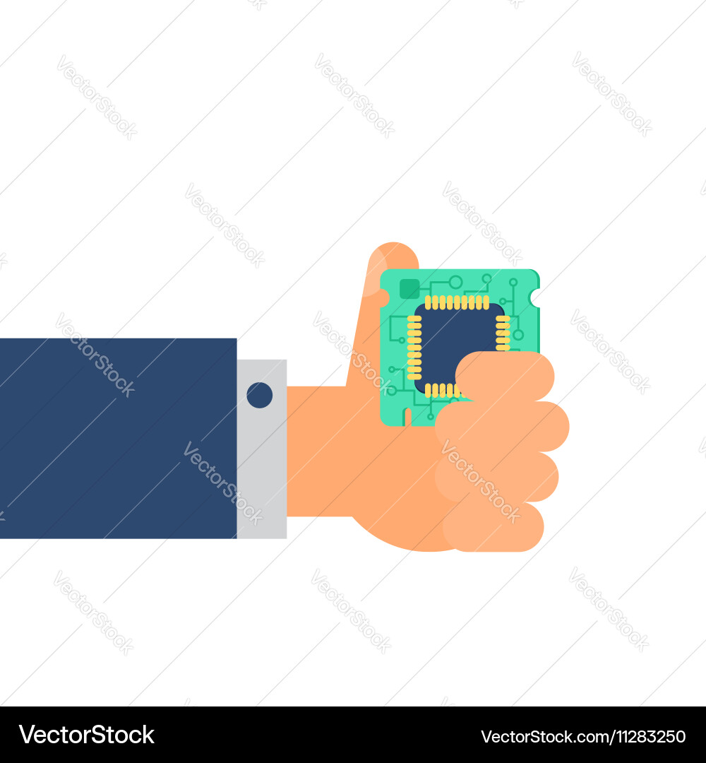 Computer processor chip Vector Image