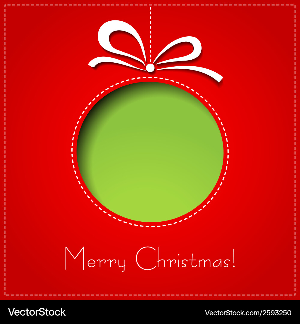 Merry christmas paper greeting card Vector Image