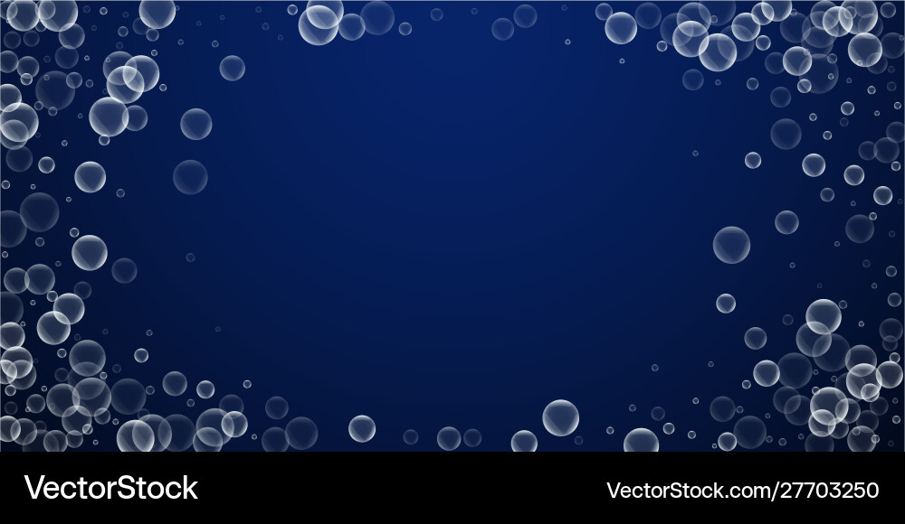 Random soap bubbles abstract background blowing b vector image