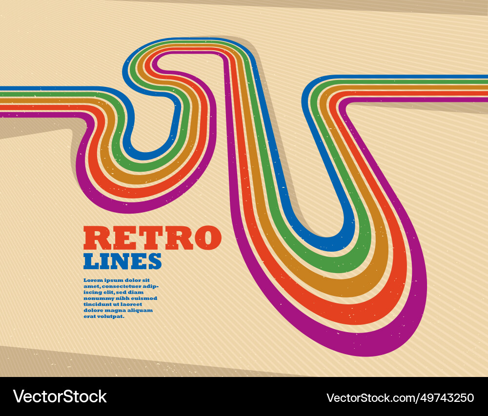 Retro style abstract background with curve lines Retro style abstract background with curve lines vector image