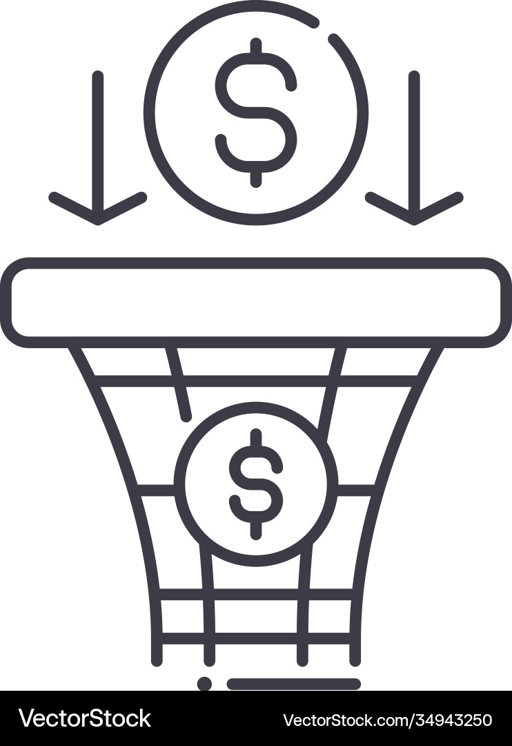 Sales pipeline icon linear isolated Sales pipeline icon linear isolated vector image