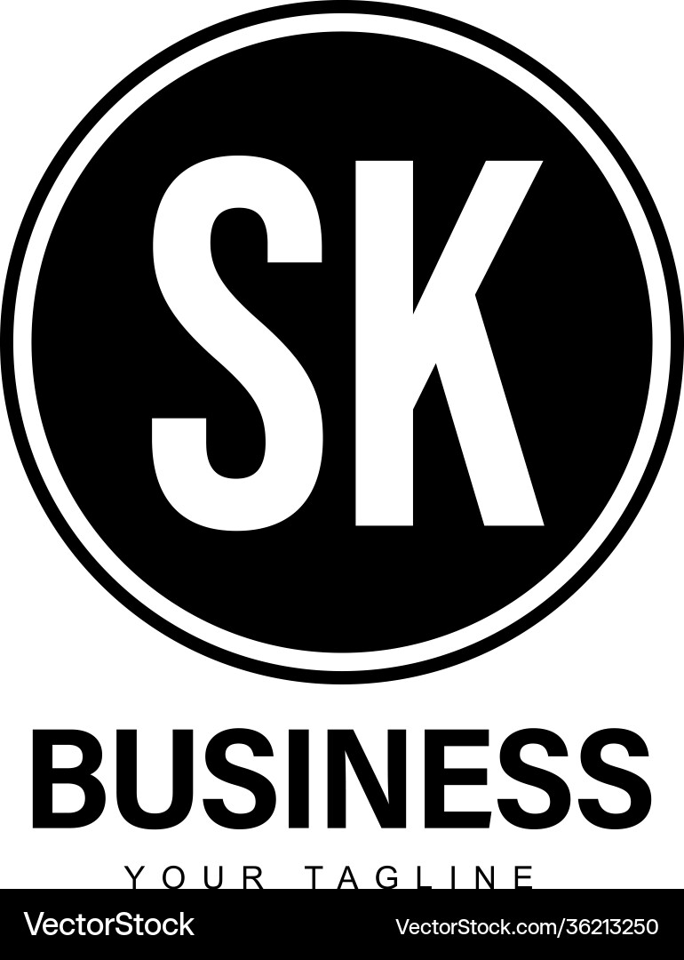 Sk initial a logo design with abstract style Sk initial a logo design with abstract style Vector Image