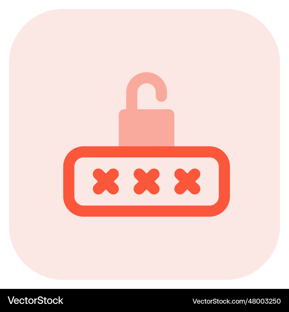 System unlock through a secured passcode vector image