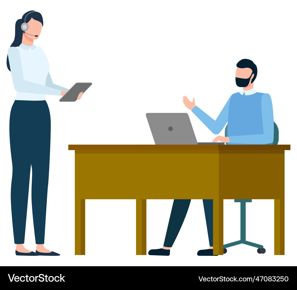 Teamwork international business office workers Teamwork international business office workers vector image