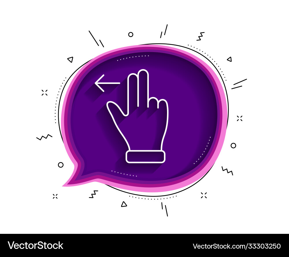 Touchscreen gesture line icon slide left arrow Touchscreen gesture line icon slide left arrow vector image