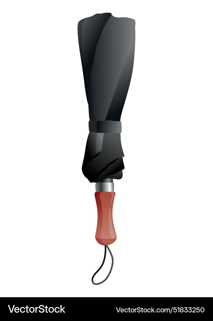 Umbrella parasol folded side view hand-held Umbrella parasol folded side view hand-held vector image