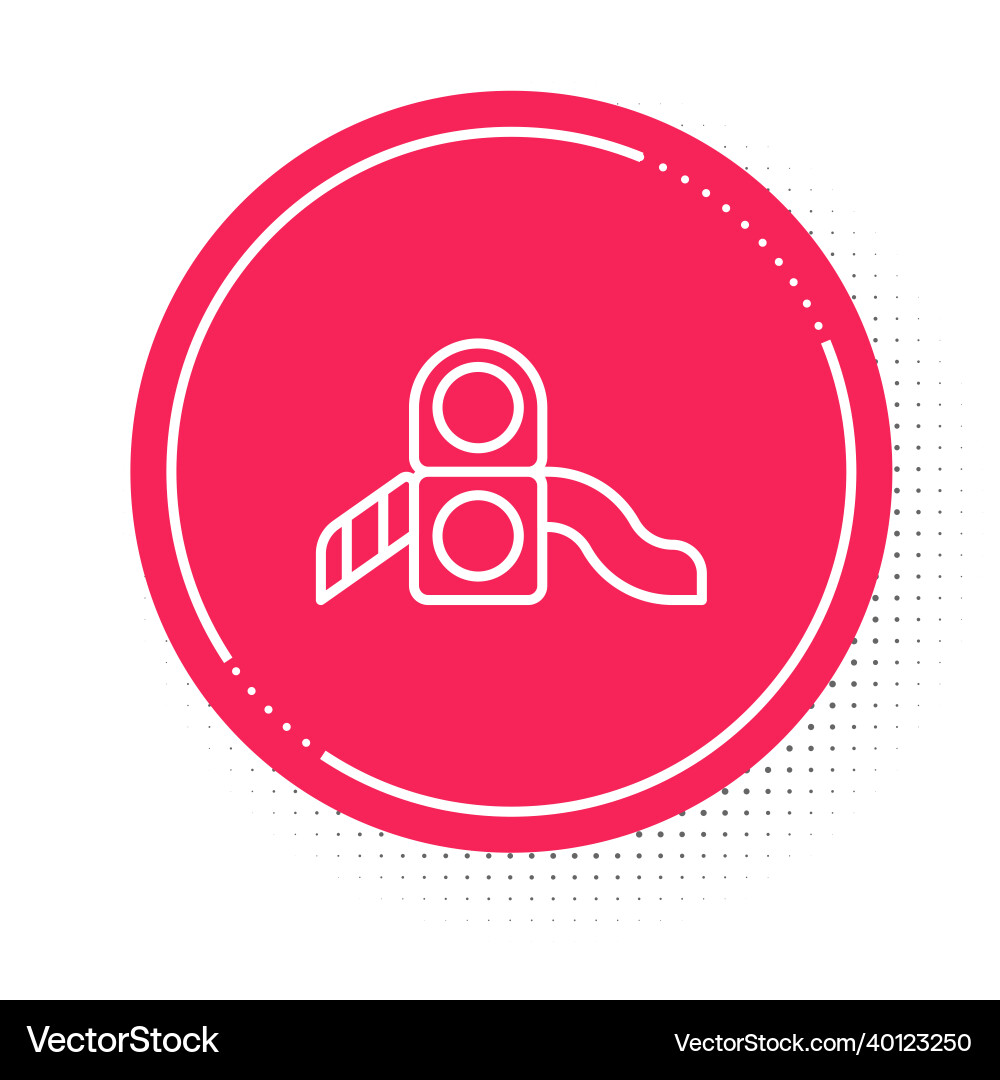 White line slide playground icon isolated on White line slide playground icon isolated on Vector Image