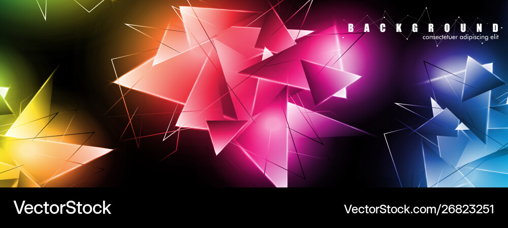 Abstract background with glowing triangles Abstract background with glowing triangles Vector Image