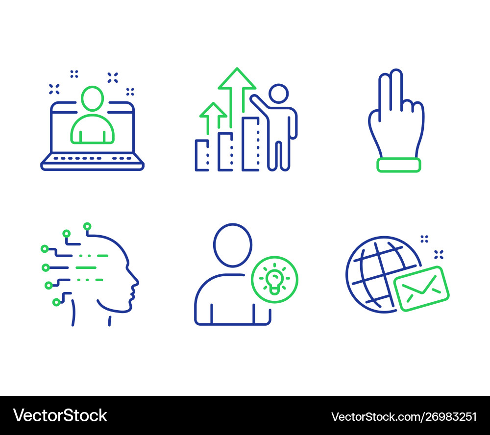 Artificial intelligence click hand and employee Artificial intelligence click hand and employee vector image