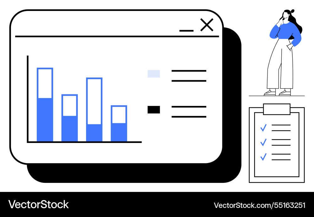 Business analytics dashboard with user bar graph Business analytics dashboard with user bar graph vector image