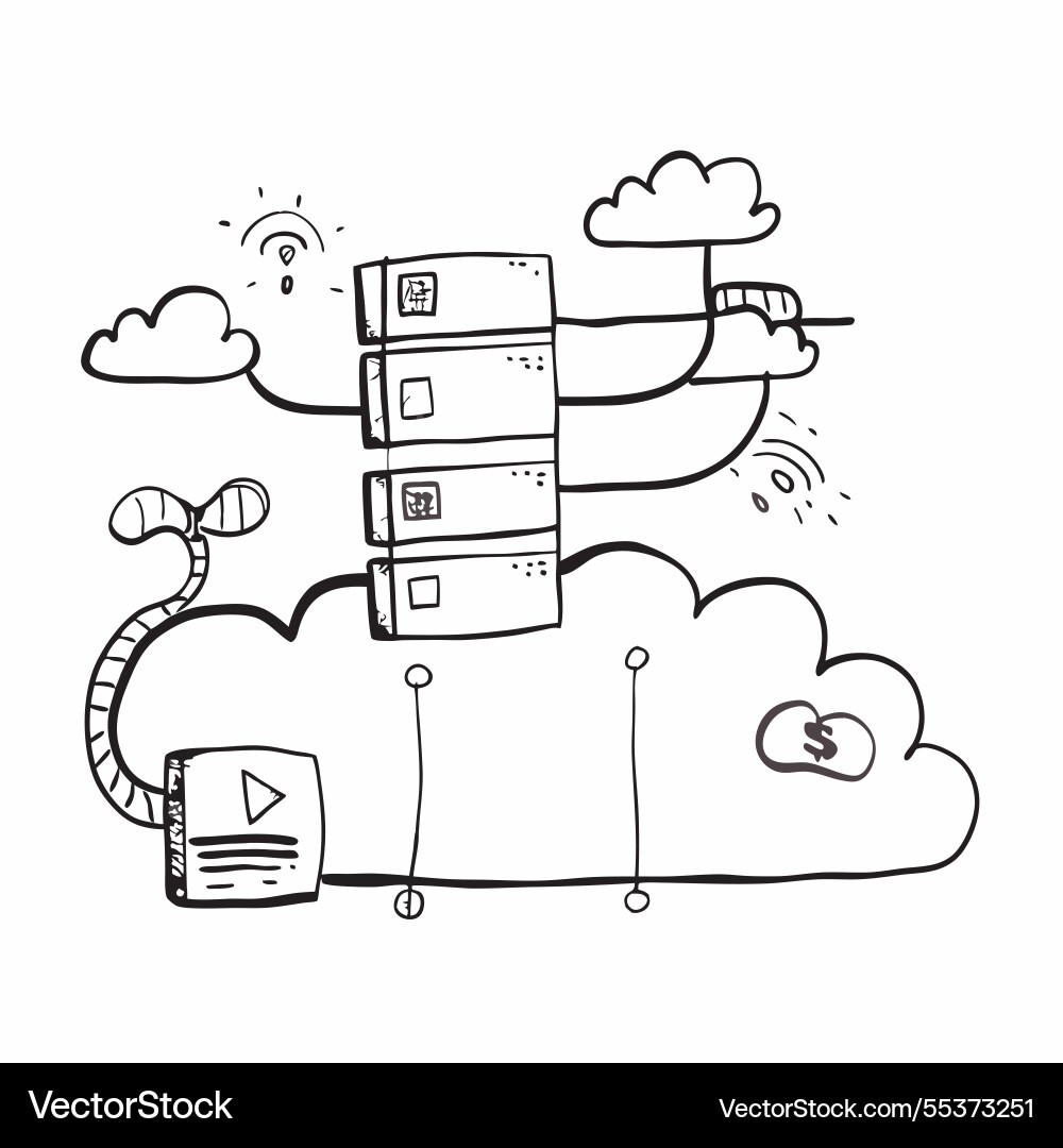 Cloud computing infrastructure with data centers Cloud computing infrastructure with data centers vector image