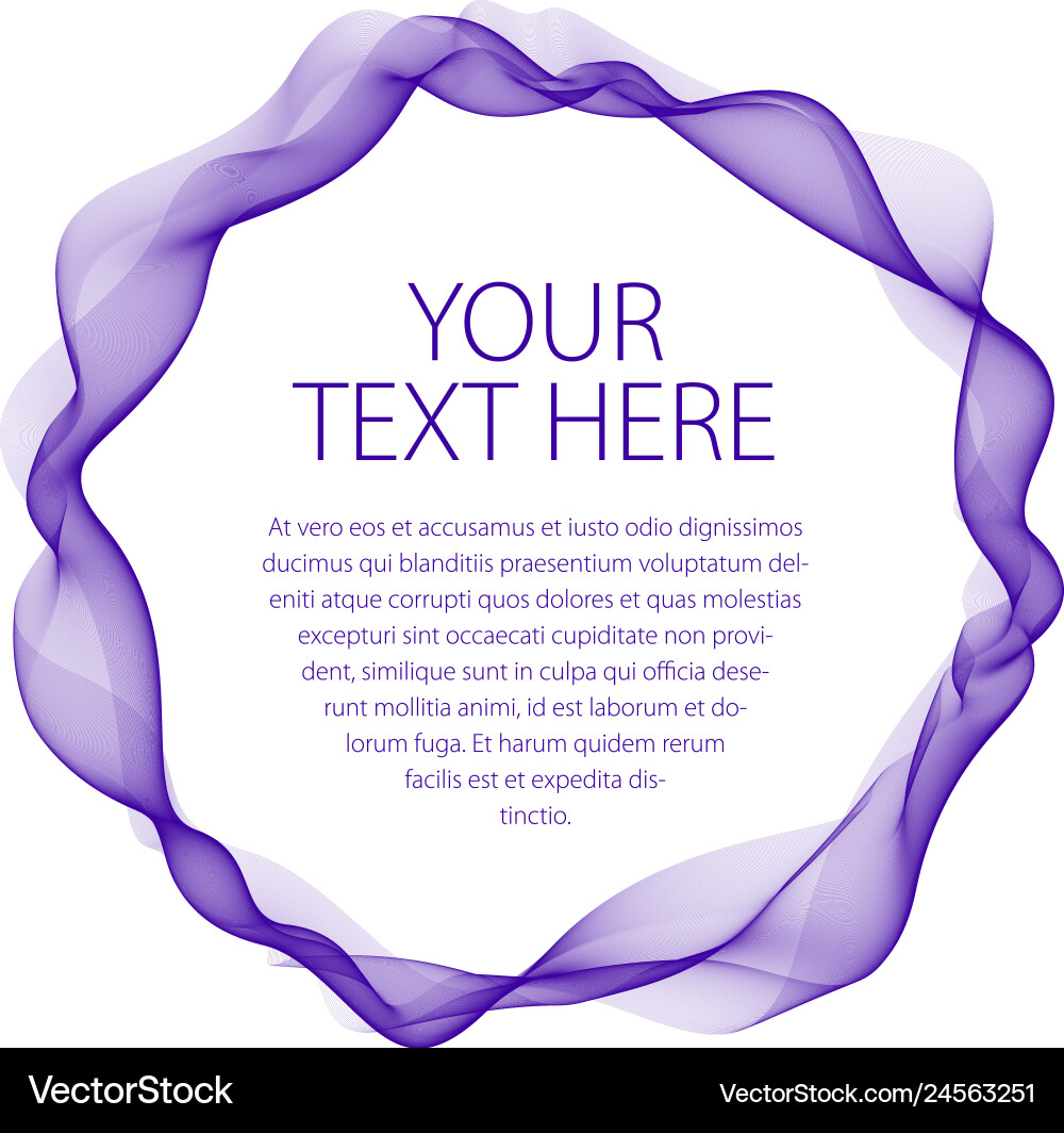 Flowing smooth linear frame in a shape of circle Flowing smooth linear frame in a shape of circle vector image
