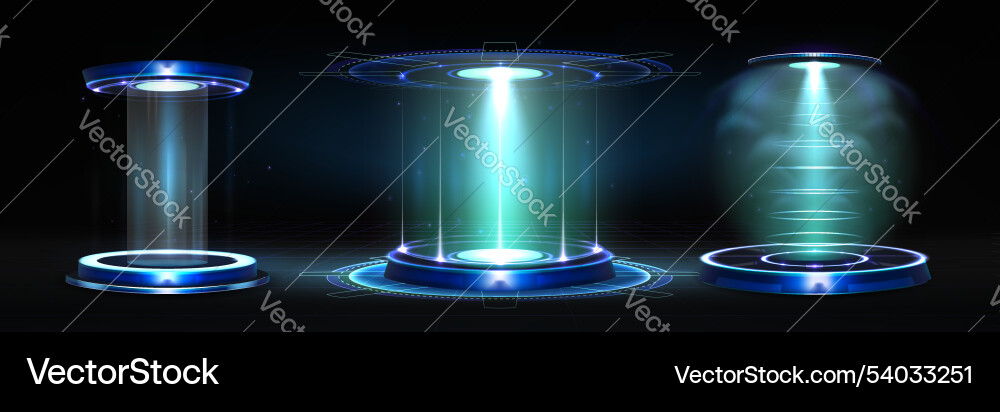Futuristic hi tech portal for game ui vector image