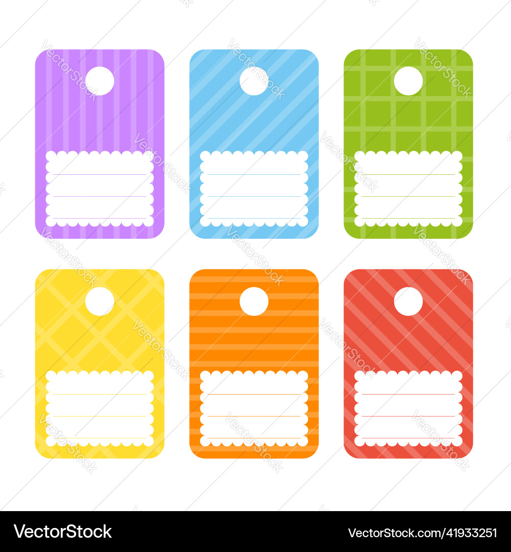Gift tags bright stickers rectangular label Vector Image