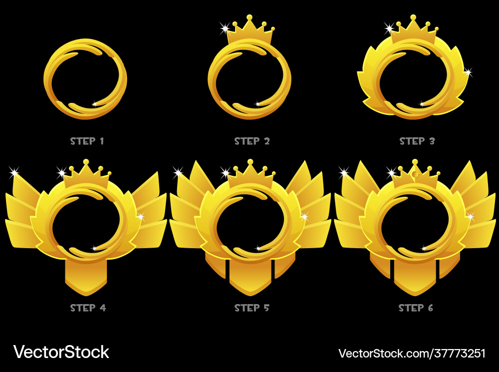 Gold Rank Award Template Vector Image