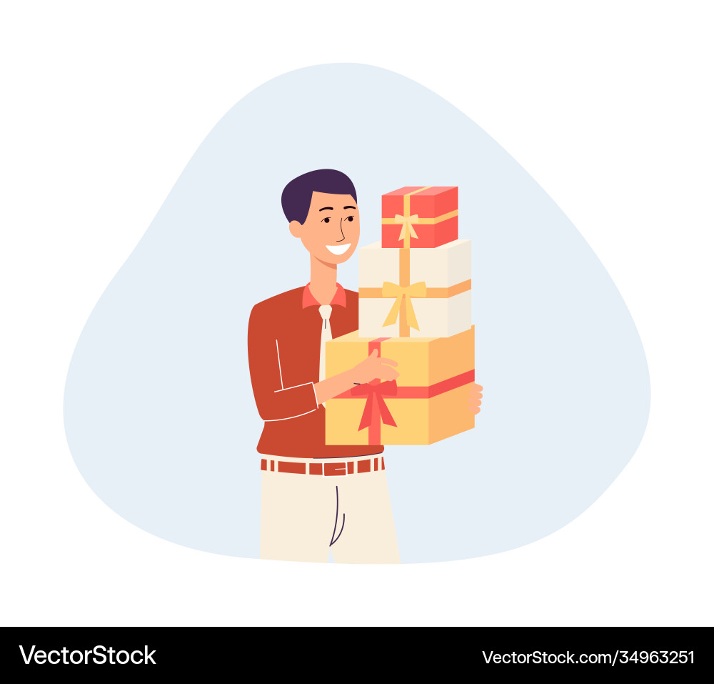 Male shopper mit lot Geschenke aus ferienverkauf Male shopper mit lot Geschenke aus ferienverkauf vektorbild