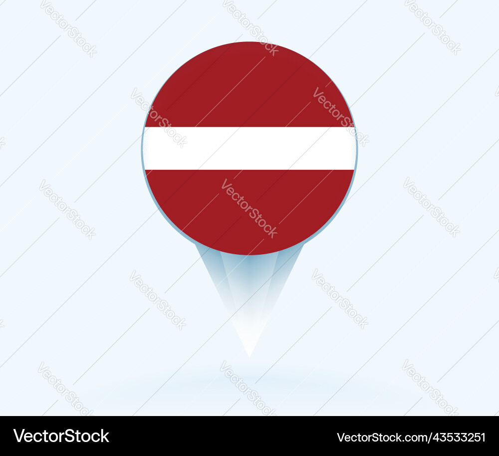 Map pointer with flag of latvia Vector Image