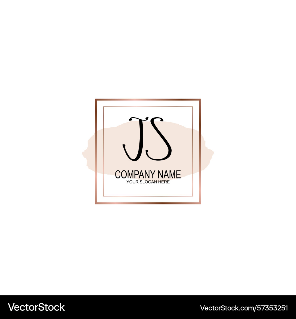 Minimalist handwritten js initial logos with soft Vector Image