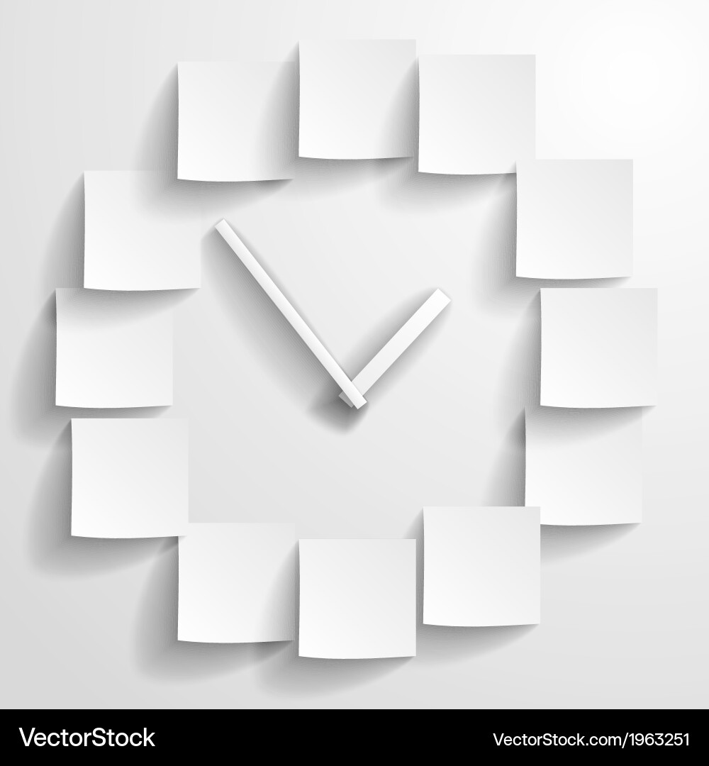 Paper Clock – Minimalist Style vector image