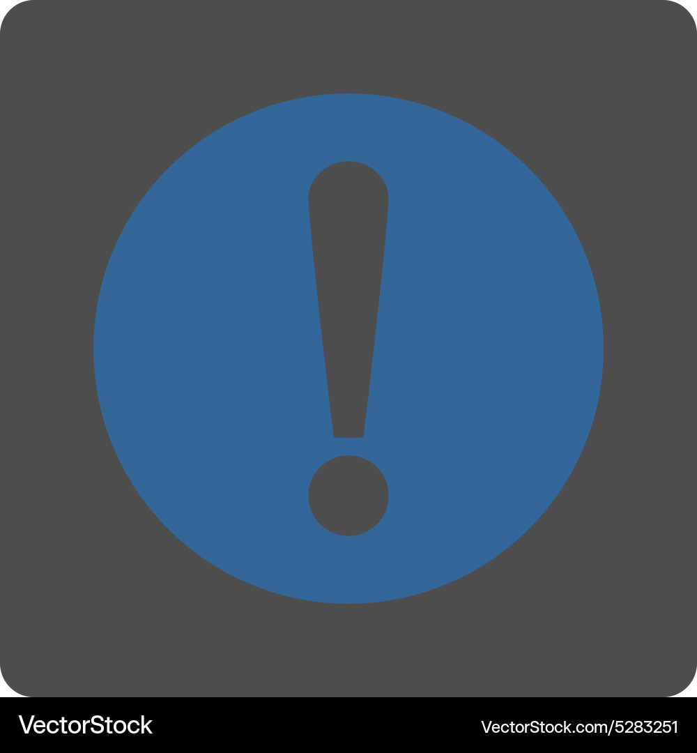 Problem flat cobalt and gray colors rounded button vector image