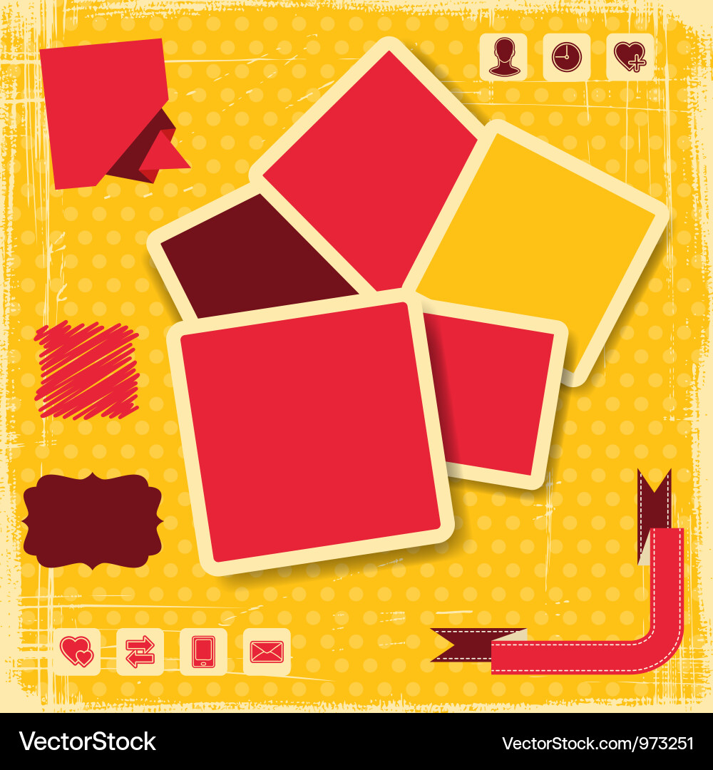 Retro style website template design frame vector image