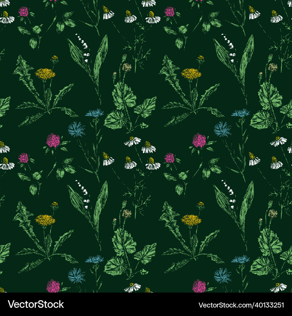 Seamless pattern of various drawn textured Vector Image